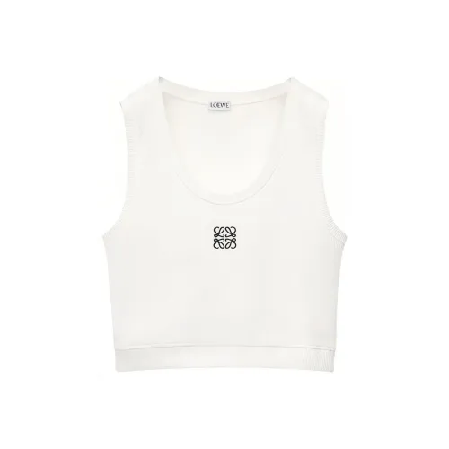 LOEWE Cropped Anagram Tank Top 'White/Navy Blue'