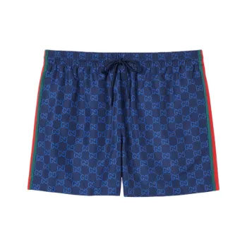 GUCCI FW25 Lido Collection Swimming Shorts Men's Marine Blue