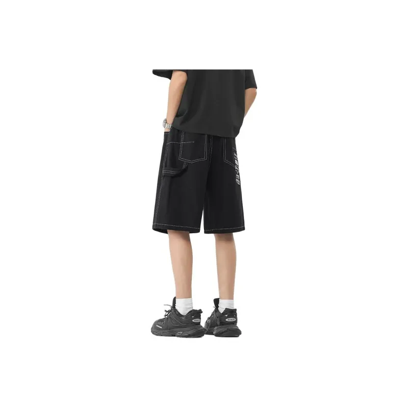 Warrior Denim Shorts Unisex Black-0