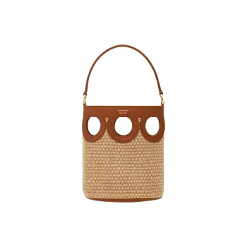 FERRAGAMO GANCINI Calfskin Bucket Bag Handbag Mini Women's Bone & Beige