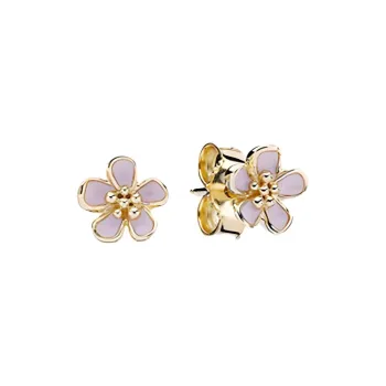 Pandora Enamel Stud Earrings Women's Pink