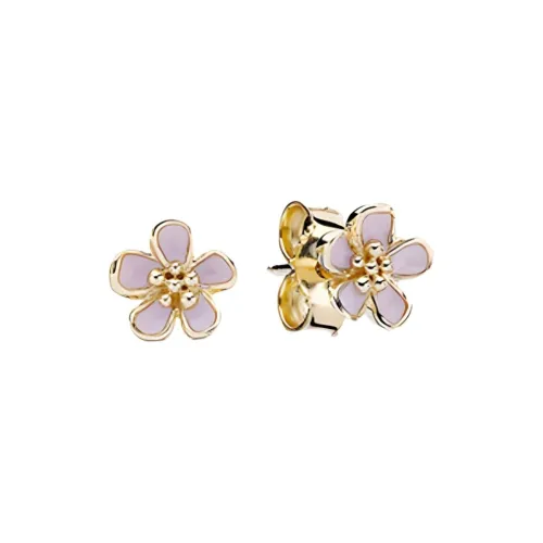 Pandora Enamel Stud Earrings Women's Pink