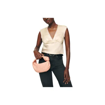 REFORMATION Cherry Silk Top Tank Tops Women's Almond