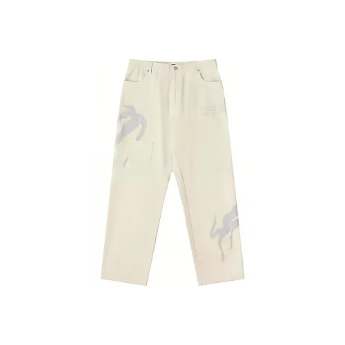 EMPTY REFERENCE Casual Pants Unisex Gray White
