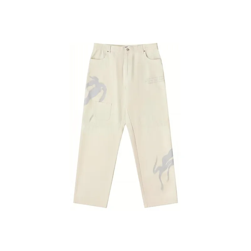 EMPTY REFERENCE Casual Pants Unisex Gray White-0