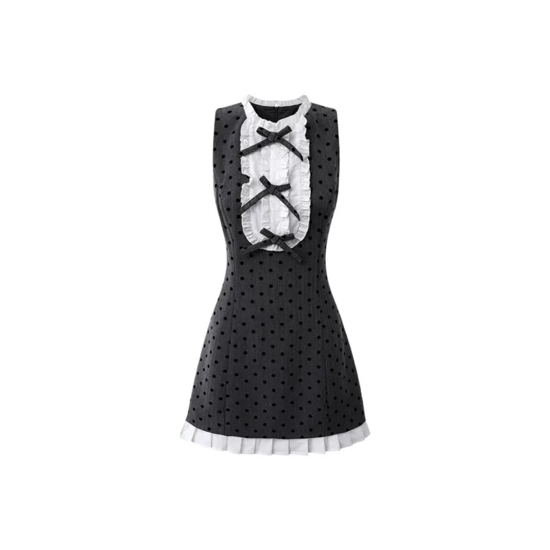 Mu Xiao Xin Sleeveless Dress Women's Gray-4