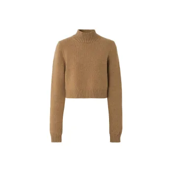 Burberry Monogram Cropped Jumper Camel