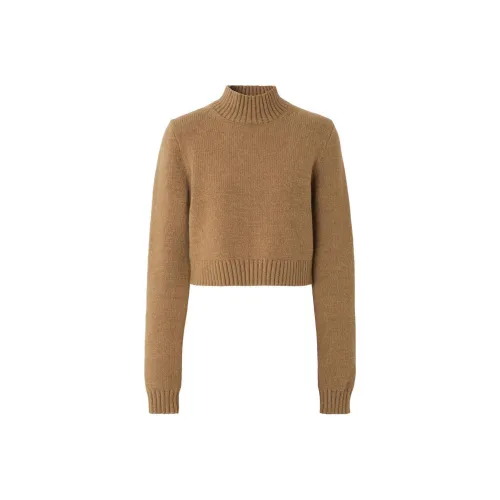 Burberry Monogram Cropped Jumper Camel