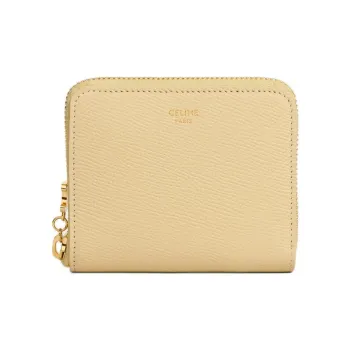 CELINE Grain Calfskin Wallet Small Size Women's Yellow