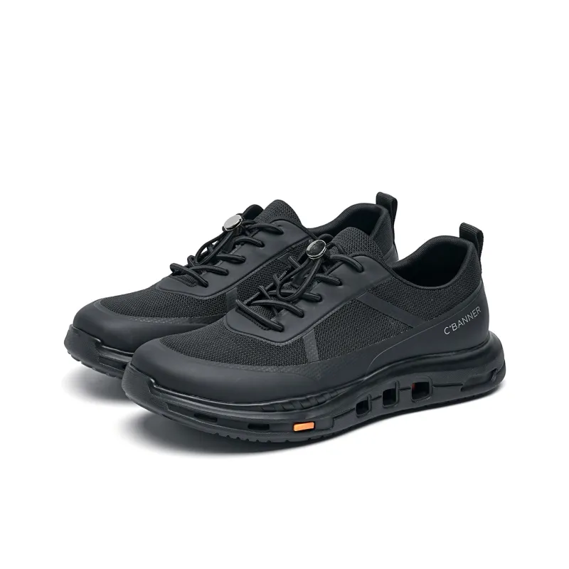 C°BANNER Breathable, Height Enhancing, Lightweight Low Top Casual Shoes Men's Black-1