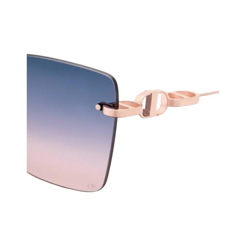 DIOR Metal Square Sunglasses Unisex Rose Gold-2