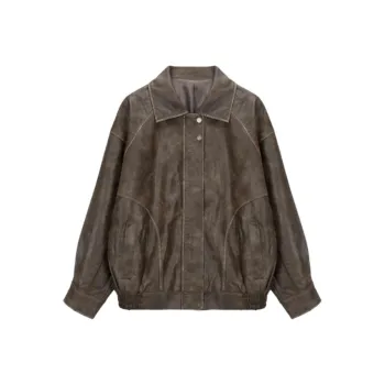 JUCY JUDY Leather Jacket Unisex Coffee
