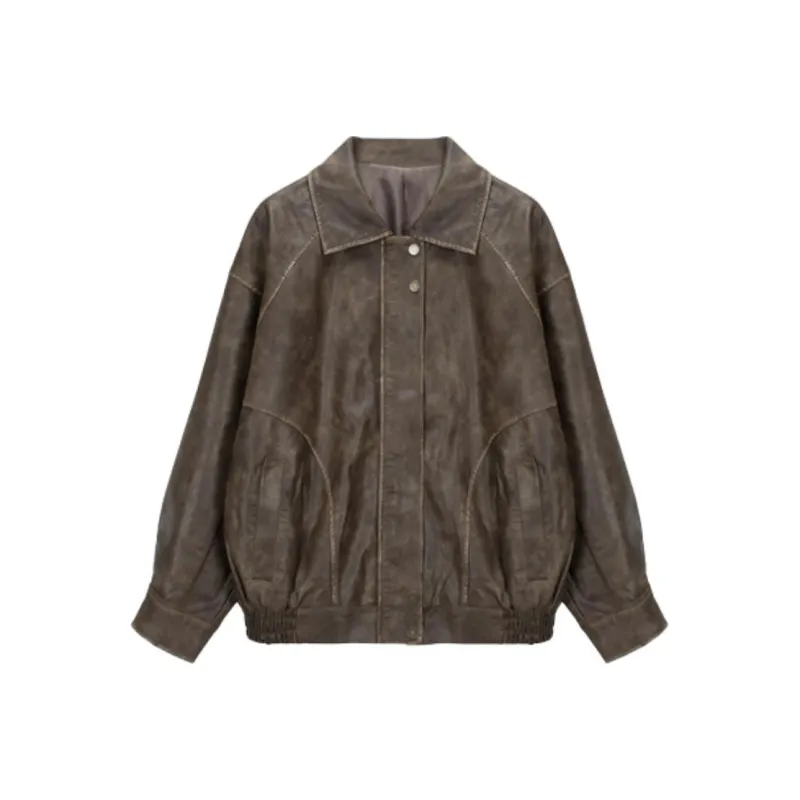 JUCY JUDY Leather Jacket Unisex Coffee-0