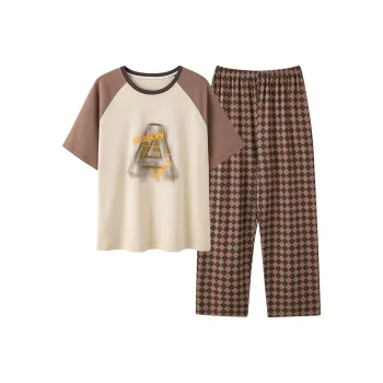 FENTENGCARE Pajama Set Women's Brown