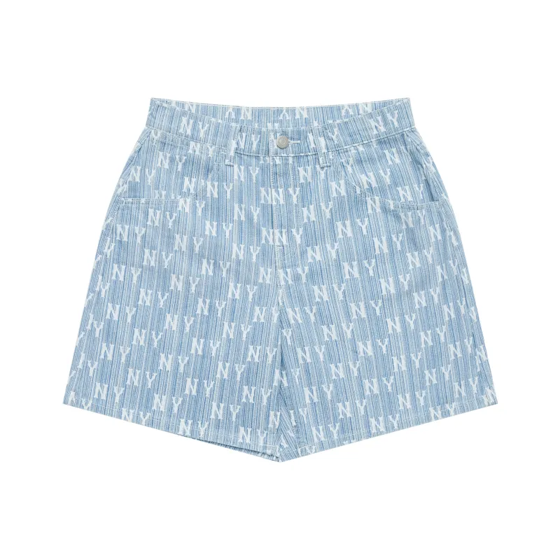 MLB Old Flower Casual Shorts Unisex Light Blue-0