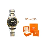 Steel Band Black Dial Women's[Orange Heart Orange Box]