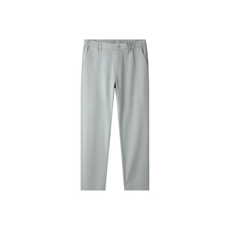 HLA Casual Pants Men's Light Green Plaid-0