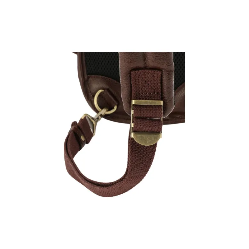 AVIREX Cow Leather One Shoulder Crossbody Bag, Sling Bag Regular Men's Dark Brown-8