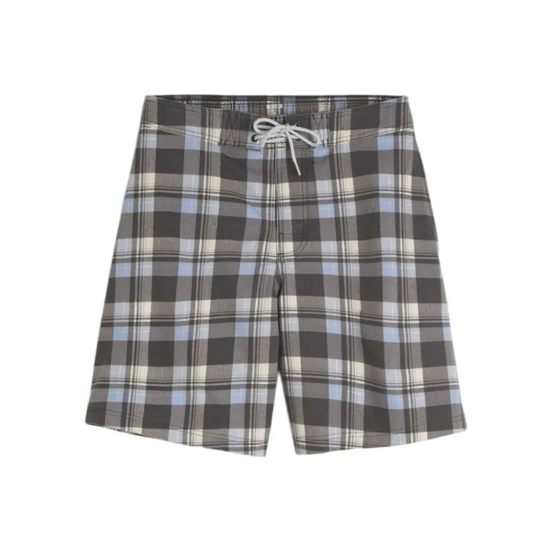Hollister Swimming Shorts Men's Dark Gray Brown Plaid-0
