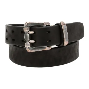 AVIREX Leather Belts Unisex Black 3.5CM