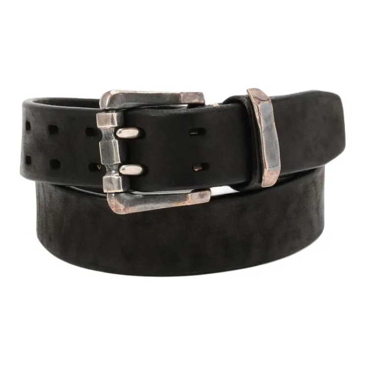 AVIREX Leather Belts Unisex Black 3.5CM-0