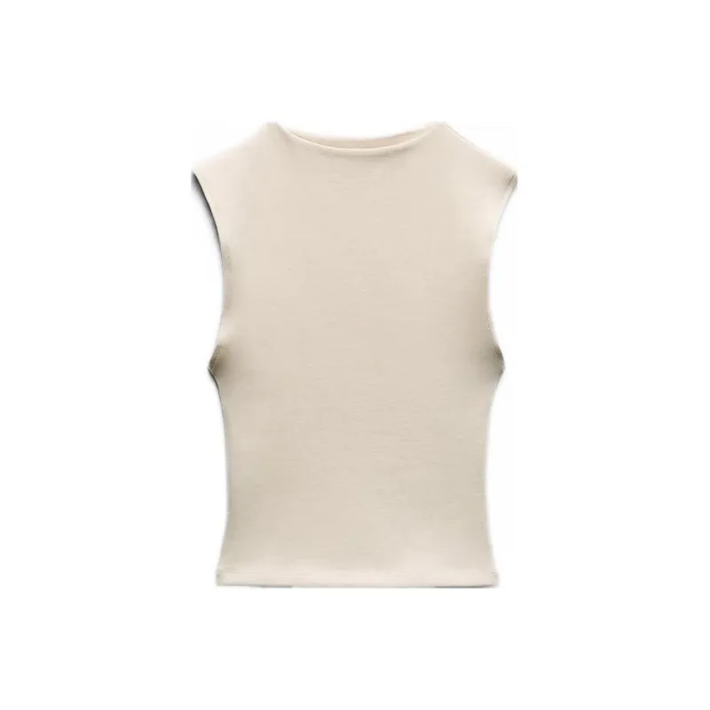 ZARA Tank Tops Women's Ecru-0