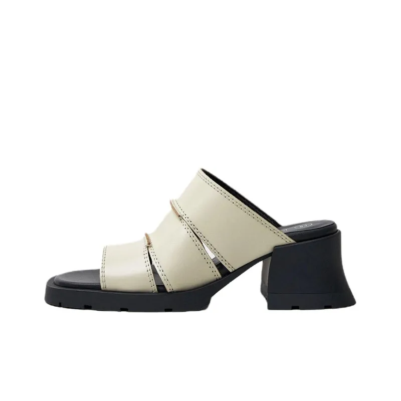 MIISTA Slide Slippers 6.5cm Women's Beige-0