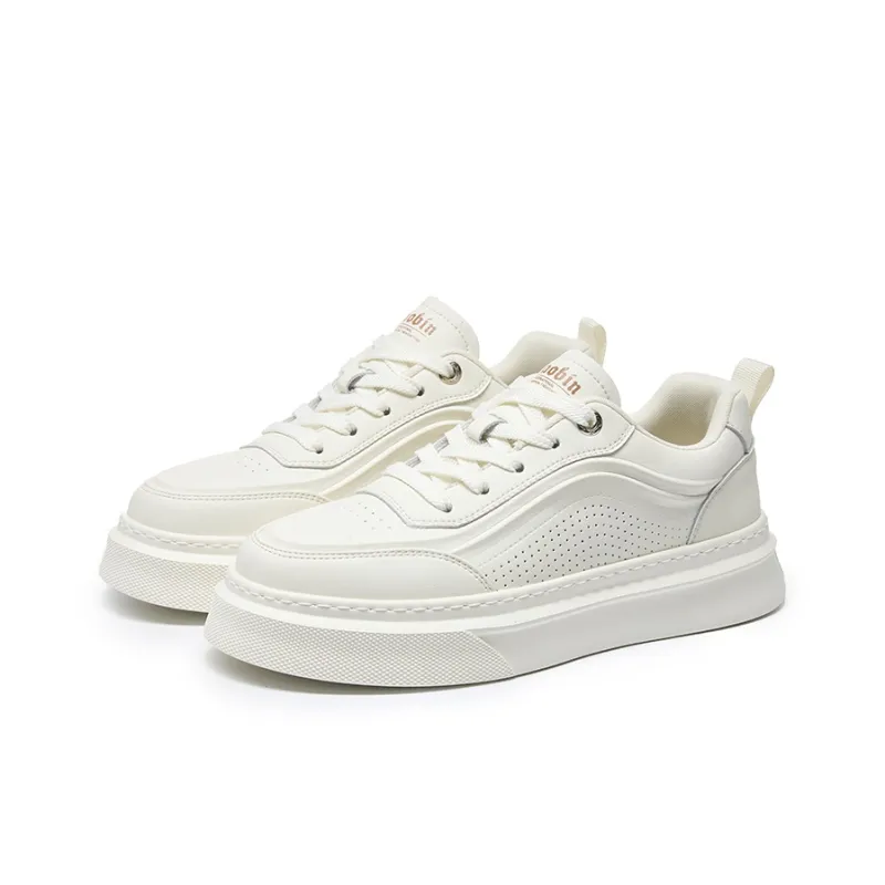 Haobin Low Top Skateboard Shoes Men's White-2