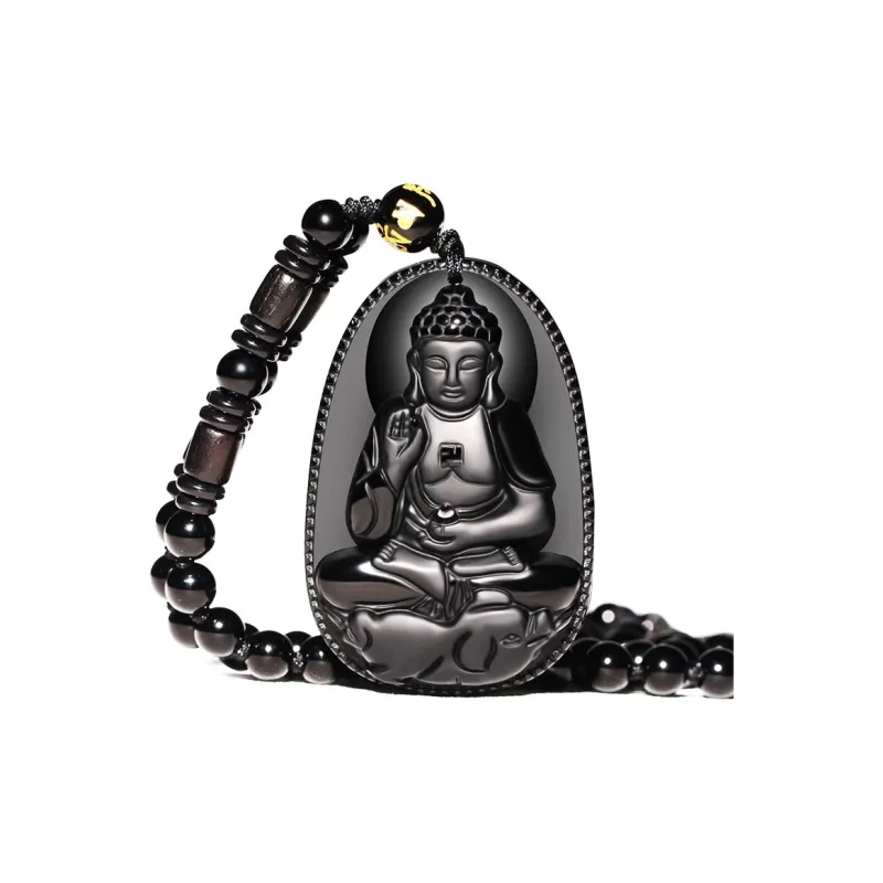 Moon Jewelry Natural Obsidian Jade Necklaces Unisex-9