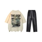 Set (Apricot Top+Black Pants)