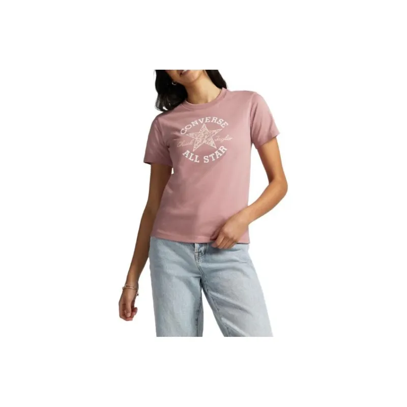 Converse Chuck Taylor Floral T Shirts Women's Pink-0