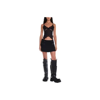 DION LEE Lace-trim Garter-straps Tank Top