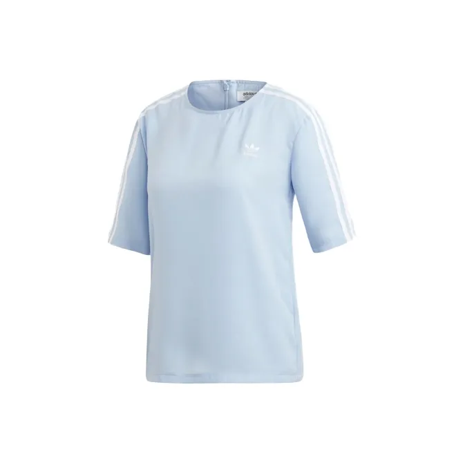 Adidas Originals Set in Sleeve T Shirt Women's Light Blue-0