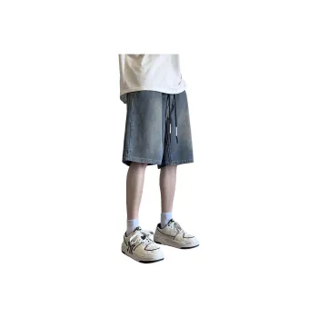 NEVER RULE Denim Shorts Unisex Vintage Blue