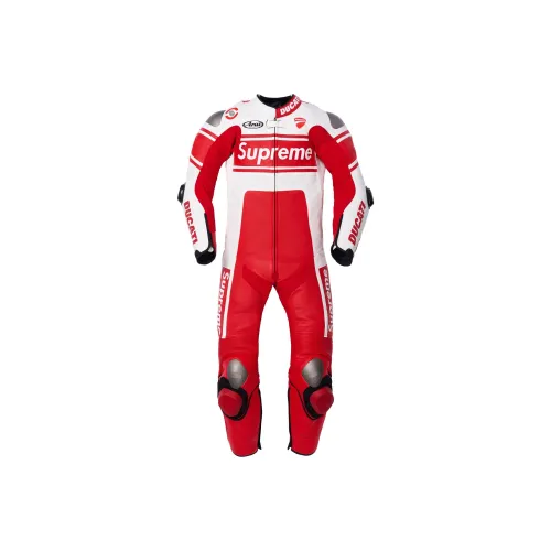 Supreme X Ducati X Dainese SS24 WEEK16 Racing Suit Unisex Logo Letter Print Zipper One-piece Racing Suit Red