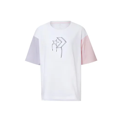 Converse KICKS CREW Drop Shoulder Sleeve T Shirt Women's White
