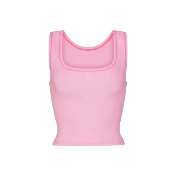 Skims X Swarovski Cotton Rib Tank Marble