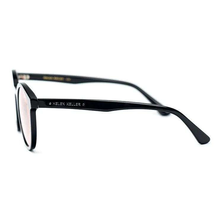 HELEN KELLER Plate Frame Oval Sunglasses Unisex-3