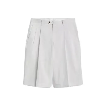 LARDINI Bermuda Comfort Corto In Cotone Satin Stretch Casual Shorts Men's White