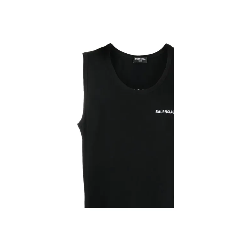 Balenciaga SS22 Tank Tops Loose Fit Style Men's Black-4