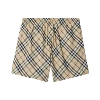 Burberry Elasticated Waistband Checked Swim Shorts