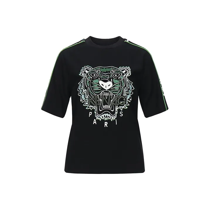 KENZO Classic Tiger Head T Shirts Women's Black-0