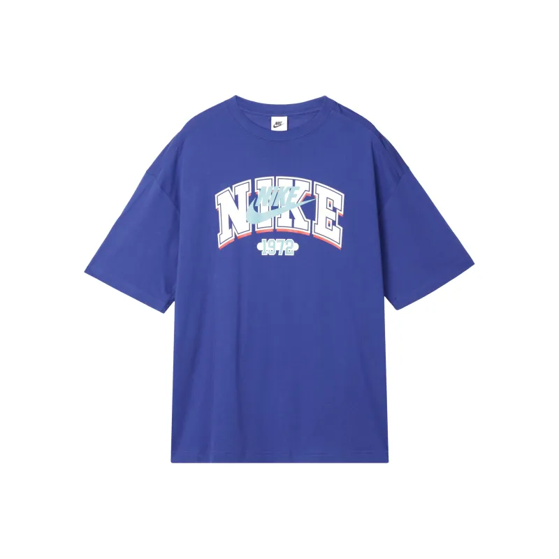 Nike Drop Shoulder Sleeve T Shirt Women's Fitness Blue-0