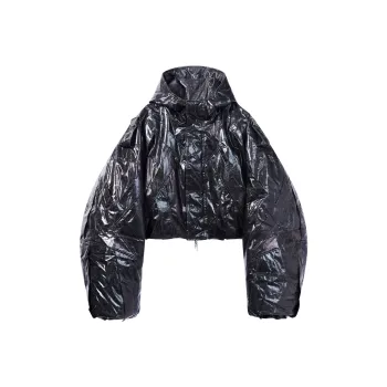 BLINDNOPLAN Puffer Jacket Unisex Distressed Grey