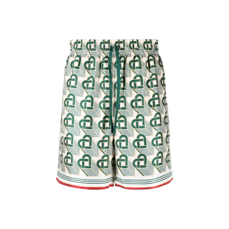 CASABLANCA Heart Monogram Silk Short-0