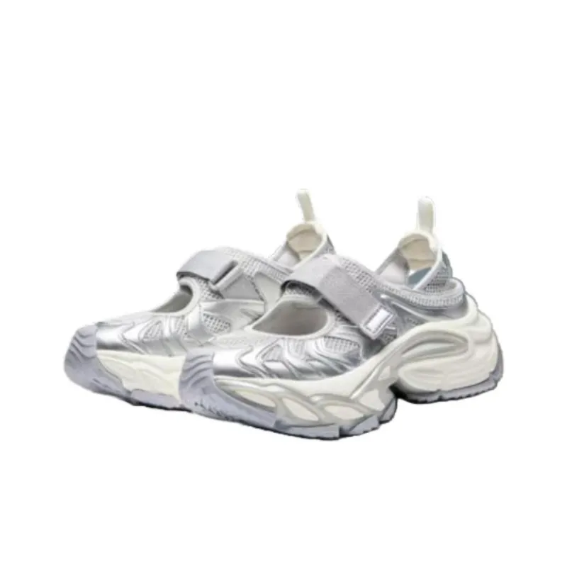 Anta Star Moon Abrasion Resistant Height Increasing Low Top Casual Shoes Women's Silver-1