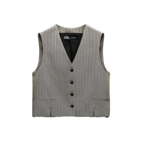 ZARA FW23 Tank Tops Women's Zebra estampill Gray