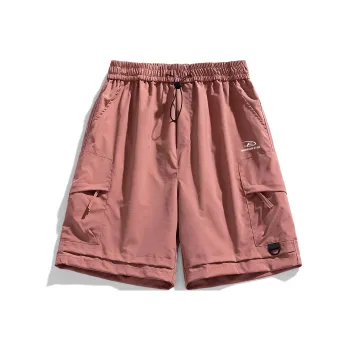 Warrior Huichao Riding The Wind Collection Cargo Shorts Unisex Light Red