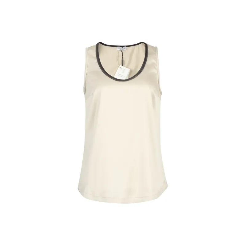 Brunello Cucinelli Scoop Neck Silk Tank-0