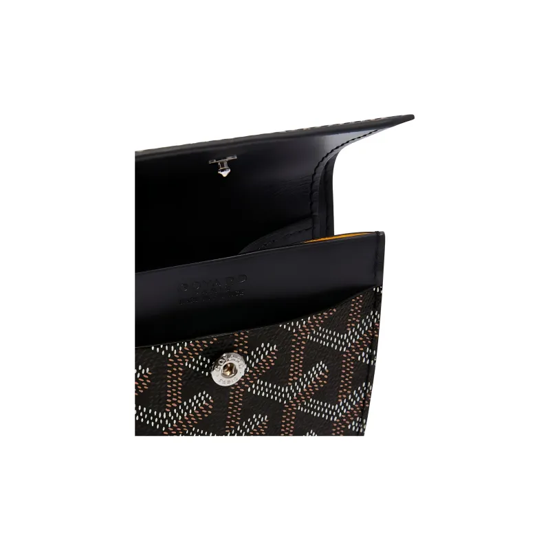 GOYARD MARIGNY Canvas With Leather Coin Purse Women's Black-4